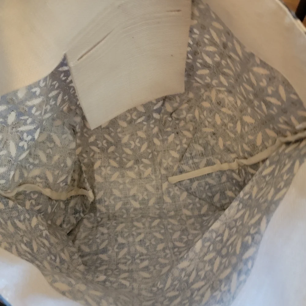 Large Handled Tote Printed Burlap Bag